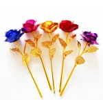 2020 Shopfiy Hot Sale 24K Gold Rose Valentine's Day Gift Box Set Galaxy Rose Present Artificial Flower Plated Rose Birthday