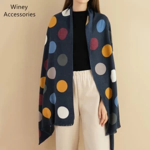 2021 Autumn Winter branded luxury scarf Polka Dots Printed girls women scarves summer shawl viscose cotton Long Pashmina Wraps