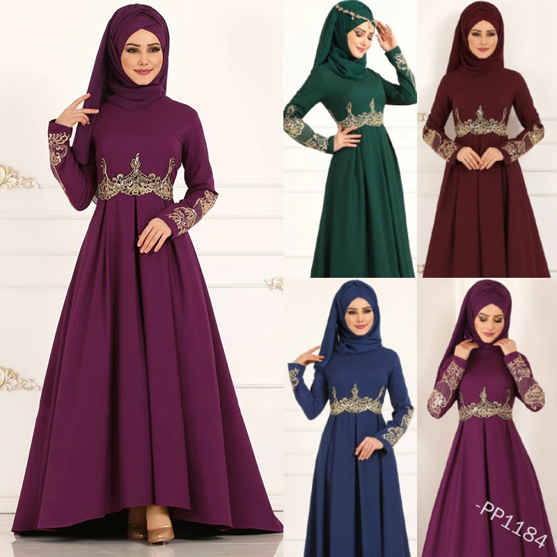 2021 latest high quality luxurious embroidery elegant Muslim dress middle east islamic clothing