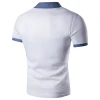 2021 mens new fashion denim lapel stitching pure cotton slimming chest pocket decoration polo t shirts