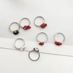 2021 New Arrival Songmei Christmas Tree Bells Adjustable Open Christmas Ring With Crystal Unisex Fashion Jewelry Accessory
