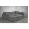 2021 new design puff 6 Piece slipcovered sectional sofa gray