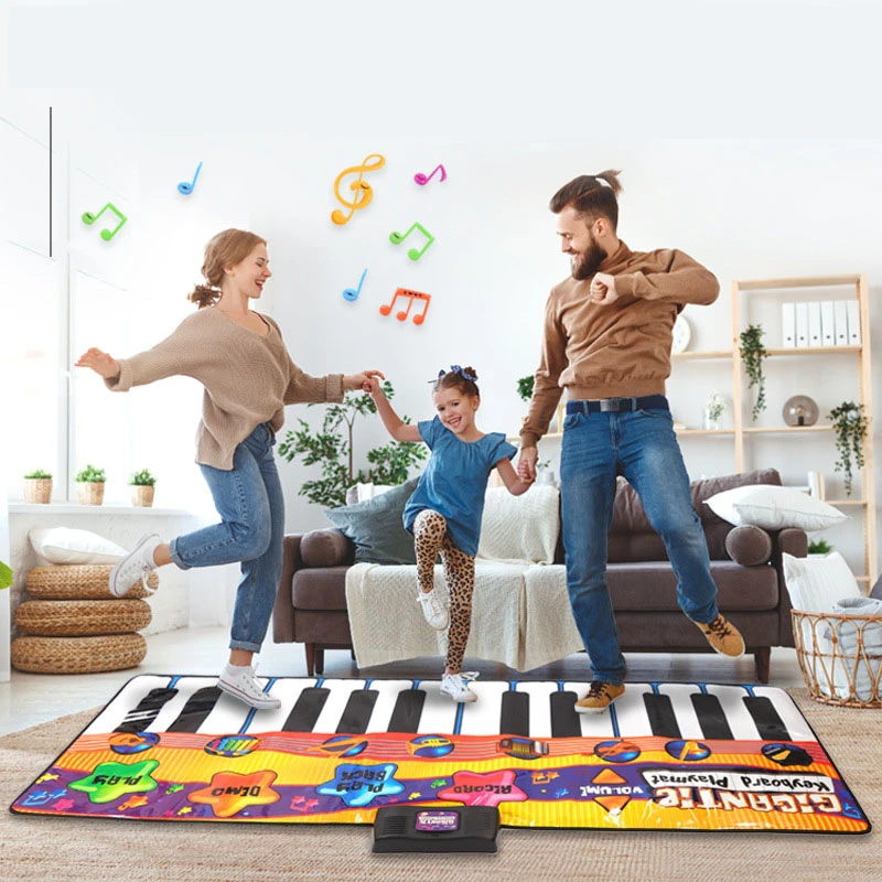 24 Keys Kids Piano Mat Fitness Play Keyboard Dancing Mat Electronic Touch Play Blanket Musical Carpet Toys