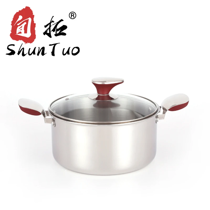 24cm glass cover non stick stainless steel glass soup pot electric soup pots