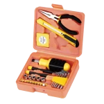 28pcs Small Colorful Plastic Box Hand Tool Kit Set, Orange Color Tools