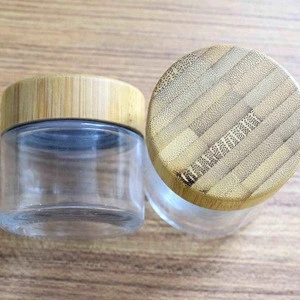 2oz 4oz Child Proof Jar Air Tight Container Child Resistant Cap Glass Jar with Bamboo Lid