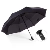 3 Folding travel umbrella black pongee water proof auto open and closed umbrella