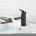 304 Sink Tap Stainless Steel Faucets Single Handle Basin Faucet Black Paint Faucet