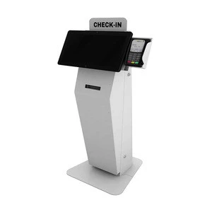 32&#39;&#39; self service touch screen order fast food payment kiosk with thermal printer and QR code scanner