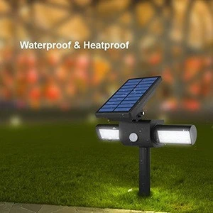 360 degree USB Solar Lights with Dual Head Waterproof Outdoor Landscape Lighting Garden Light
