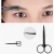 Import 3pcs/Set Black Eyebrow Tweezer Flat Tip Clip Curved Scissors Razor Trimmer Nose Eyelash Hair Removal Stainless Steel Makeup Set from China