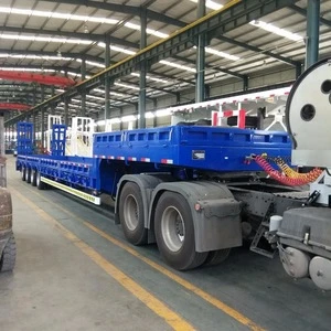 4 axles 60tons low bed semi trailer with extension