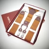 4 Clips Elastic Suspender Shirt Stay  Mens Casual suspenders with Split Leather  Mens Brace To Custom