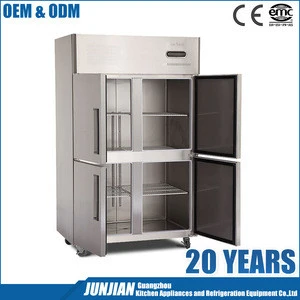 4 Doors Double Temperature CommercialRefrigerator stainless steel commercial refrigerator deep freezer 1.5LG