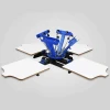 4 in 4 manually operation Silk screen printer for T-shirt glass