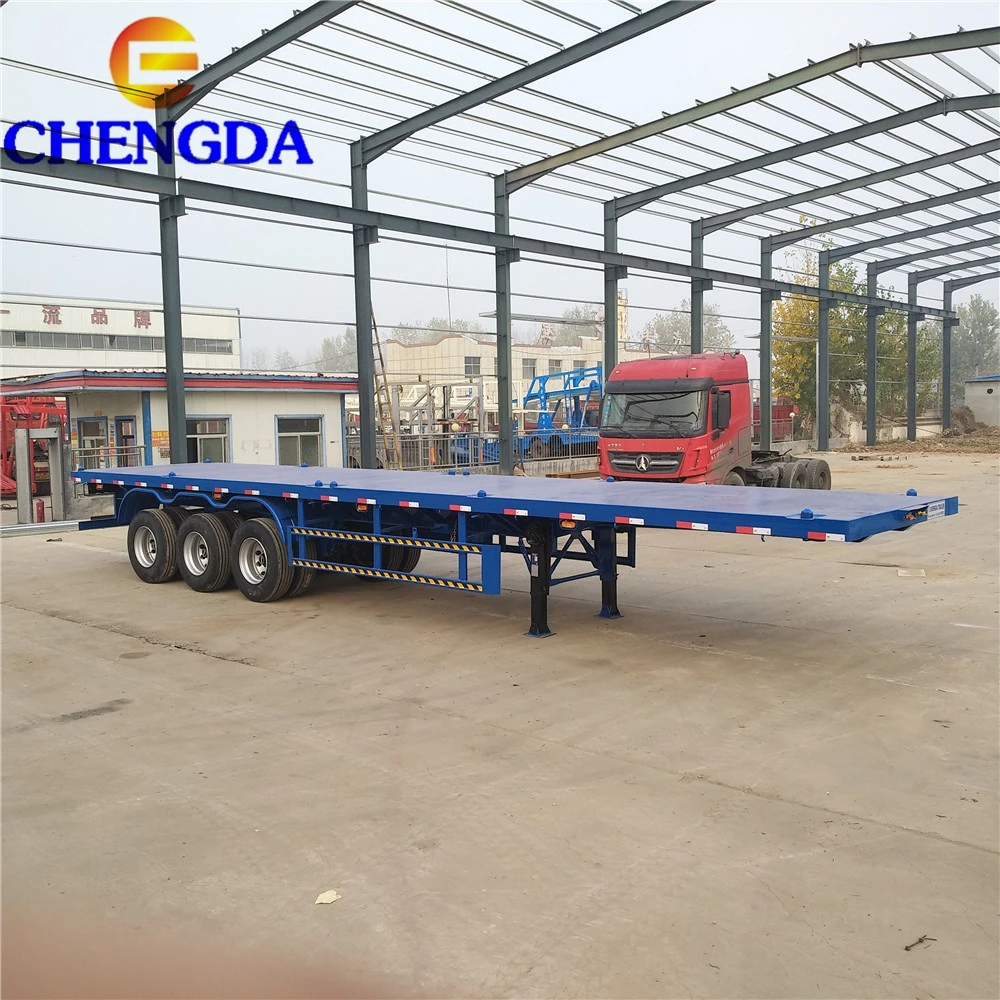 40 Ton 40 Feet Or 20 Feet Flat Bed Semi Trailer / Flatbed Container Semi Trailer