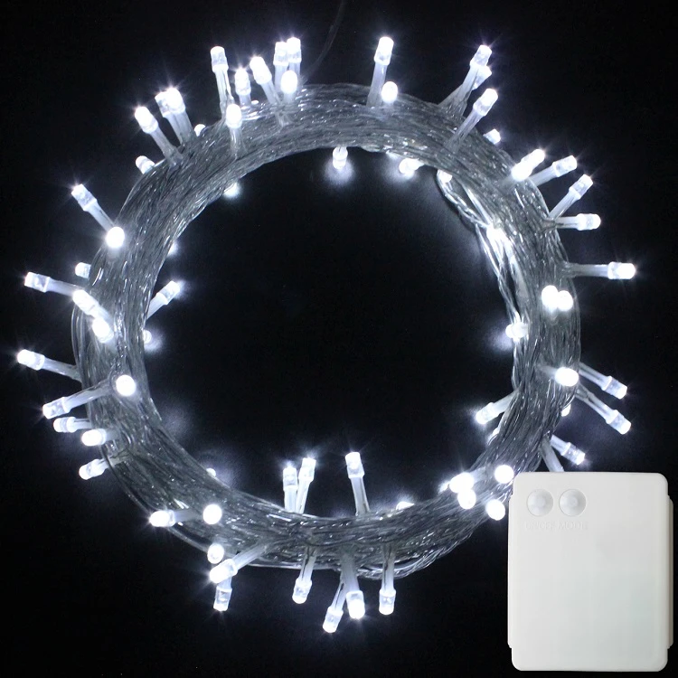 40m White Silk String Cheap Fairy Operated Halloween Decoration Santa Battery Powered Led christmas Lights