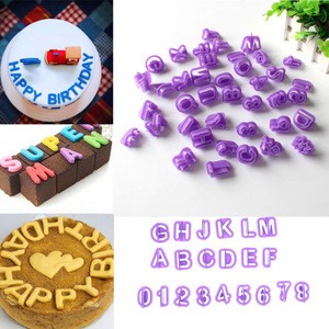 40pcs Alphabet And Number Letter/Cookie Cutter Plastic Fondant Cake Decorating Set