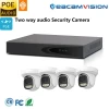 4K 4MP Poe Security Camera System Kit DVR NVR Poe WiFi 4G Home Anr IP67 120dB WDR Poe Mic Camera Recorder DVR WiFi 4G CCTV