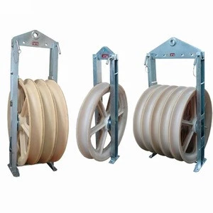 508mm Pilot Wire Use Stringing Block Galvanized Nylon Sheave Aerial Cable Pulley Block For Conductors