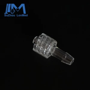 5/32" PC male or female luer connector with lock ring 4mm hose barb