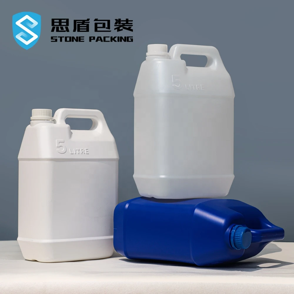 5L plastic jerry can HDPE 5 litre chemical liquid container with screw lid 5KGS plastic bucket barrel customized