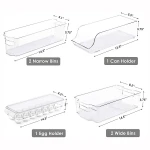 6Pcs Kitchen Refrigerator Organizer Bins, Plastic Fridge Storage Organizer bins for Freezer, Cabinet Pantry Organization