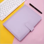 8 Colors Macaron High Quality A5 A6 PU Leather Spiral Notebook Cover Hardcover Notebook Diary Loose Leaf Rings Binder Cover