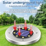 8 Led Outdoor Garden Underground Park Waterproof Stainless Steel Lawn Ground Solar Buried Light