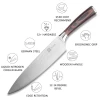 8 pcs Original Amazon Top Seller Custom Logo Wood Handle Damascus Pattern Kitchen Knife Set Chefs Knife