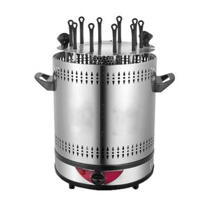 8 Skewers stainless steel bbq barbecue chicken vertical grill electric machine oven motor rotating rotisseries