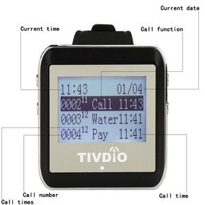 999CH Wireless Watch Wrist Restaurant Calling System Host Watch Call Pager 433MHz