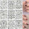 9PCS White night light nail sticker Halloween skeleton ghost nail sticker ghost spider web sticker for nail art