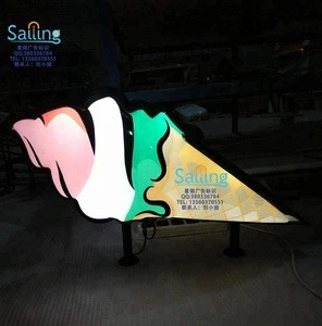 advertising light box outdoor for ice cream with high brightness LED bulb can be customized wall mounted waterproof