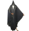 African women clothing chiffon hoodie loose maxi dress decorated with pearl beads and rhinestone