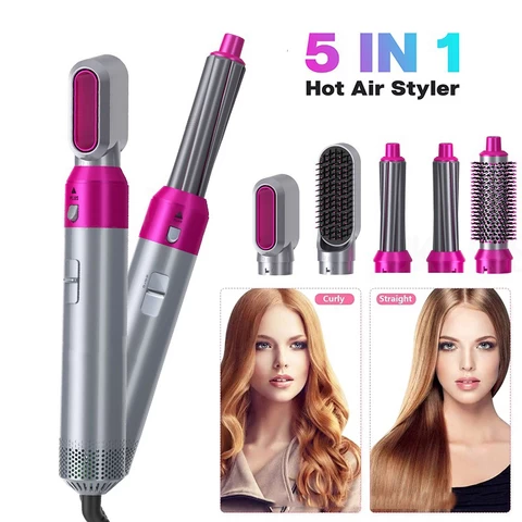 Air wrap Styler 5 In 1 Hair Dryer Blow Dryer Brush Hair Volumizer Curler Hot Air Brush One Step Hair Dryer Brush Straightener