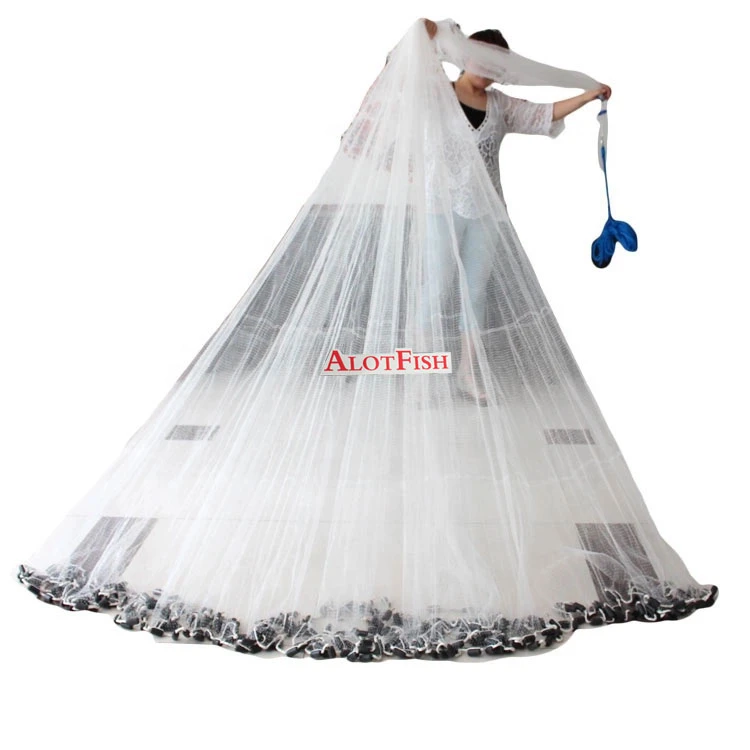 Buy Alotfish Hot Sell 3ft To 12ft 3/16 American Style Cast Net Drawstring Plastic  Coated Sinker Fishing Net from Agrok Netting Cooperative (Wudi), China