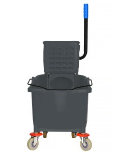 Alpine Industries 36 Qt. Mop Bucket with Side Press Wringer in Gray