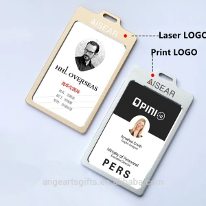 Aluminium alloy Staff id card holder worker name badge holder Business ID Credit Card Holder