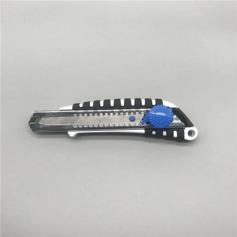 Aluminium TPR sliding blade snap off utility safe lock cutter knife tool