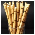 Amazon Hot Sale Bamboo Disposable Biodegradable Drinking Paper Straw