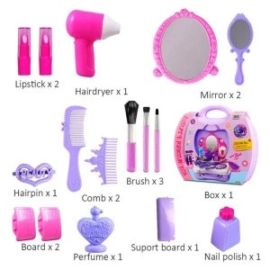 Amazon Hot Sale Kids Pretend Play Makeup Vanity Case With Mirror Beauty Makeup Set Toy