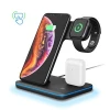 Amazon Hot Selling 3 in1 Qi Wireless Charger 15W Fast  Charging Station For Apple iWatch Earphone Qi Charging  For iPhone 11 S20