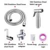 Amazon Hot Selling 304 Stainless Steel Bathroom Shattaf Toilet Handheld Portable Bidet Water Sprayer Kit For Toilet