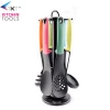 Amazon Hot Selling Kitchen Utensils Set 7 piece Colorful Cooking Tools Rubber handle nylon kitchen utensil set