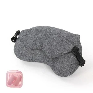 Amazon Top Seller Cotton Soft Support Travel Neck Pillow Voyage 2 in 1 Microbeads Sleep Neck Travel Eye Mask Pillow