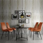 American vintage iron industrial backrest restaurant leather dining chair