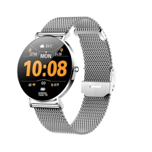 Amoled Smart Watch Women with round shape stainless steel fitness tracker 2023