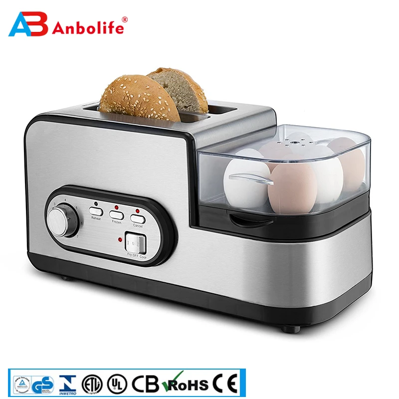 Anbo new 3 in 1 breakfast maker egg cooker & poacher vegetable steamer toaster cooker