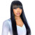 Import Angelbella Long Wig Human Hair Wigs with Bangs Silk Straight Brazilian Remy Wig with Bangs Human Hair from China